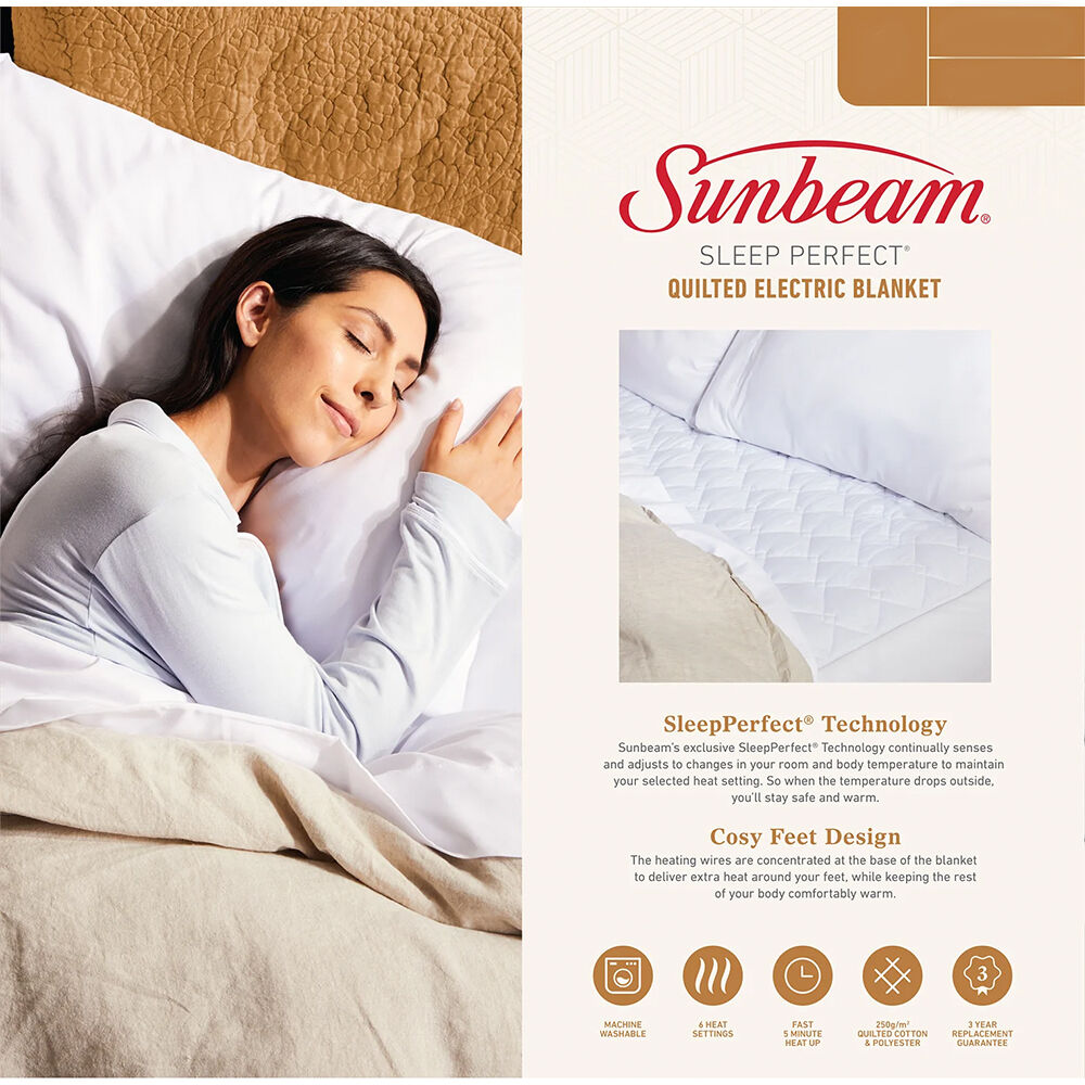 Sunbeam Fitted Size Single Electric Blanket Sleep Perfect