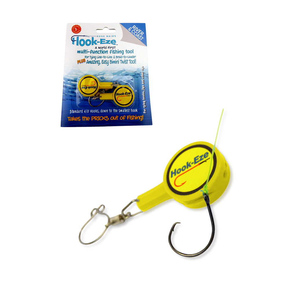 2PK Hookeze Fishing Knot Tying Tool/Quick Knotting Line Standard - Yellow