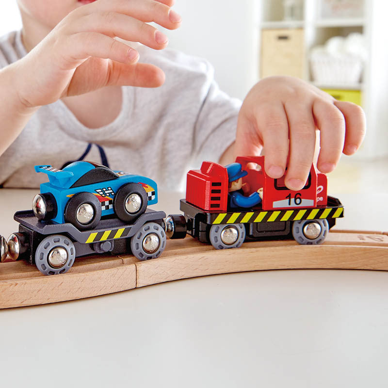 6pc Hape Race Car Transporter Kids/Toddler Toy 3+