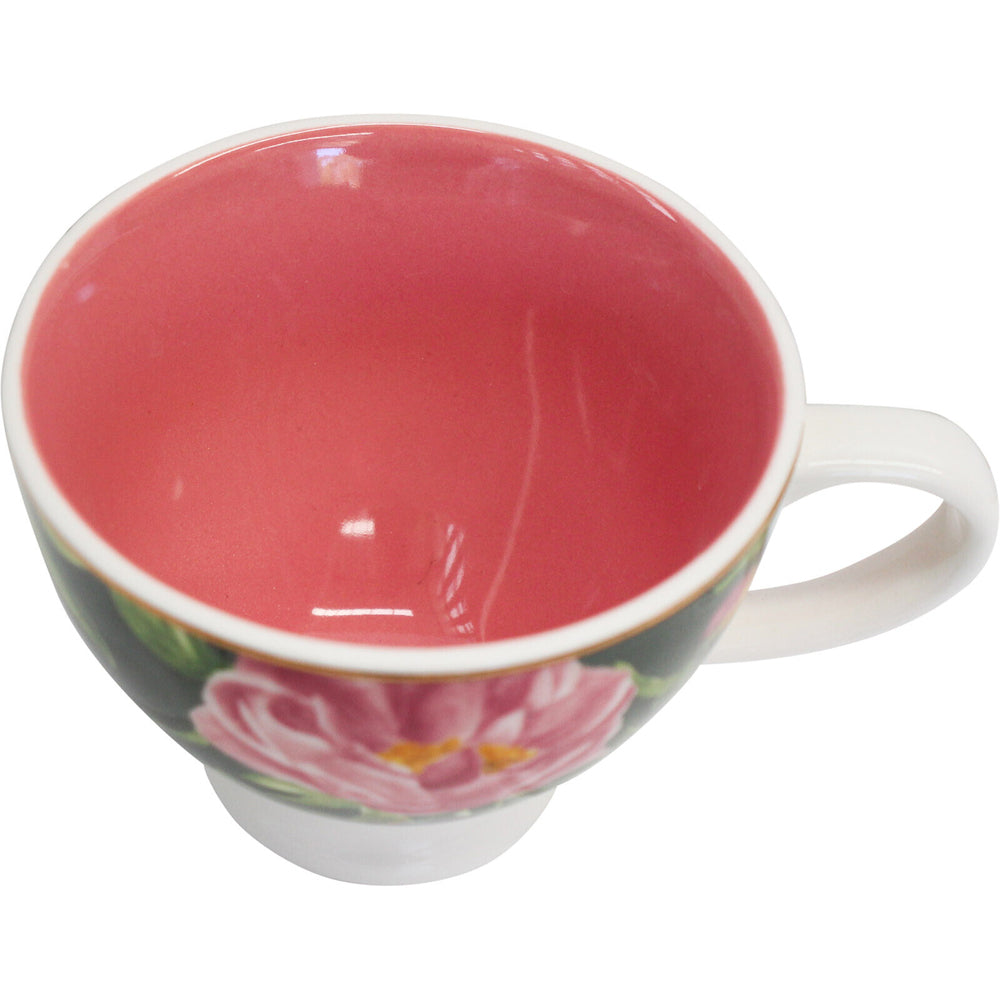 4PK LVD Rosa Floral Porcelain 13.5cm Coffee/Tea Cup w/ Handle Round