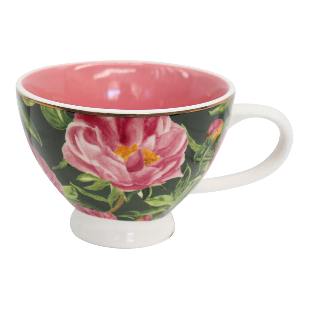 4PK LVD Rosa Floral Porcelain 13.5cm Coffee/Tea Cup w/ Handle Round