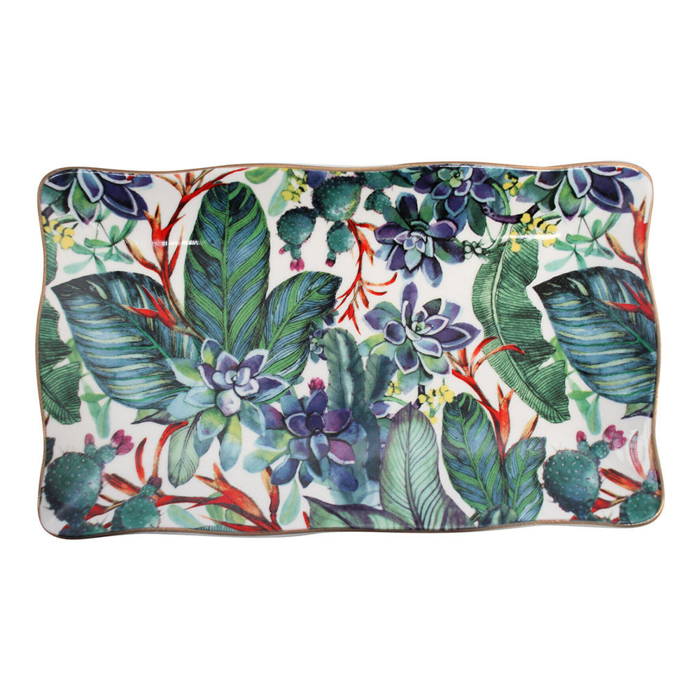 3PK LVD Tropics Porcelain 20x12cm Plate Rectangle Tableware