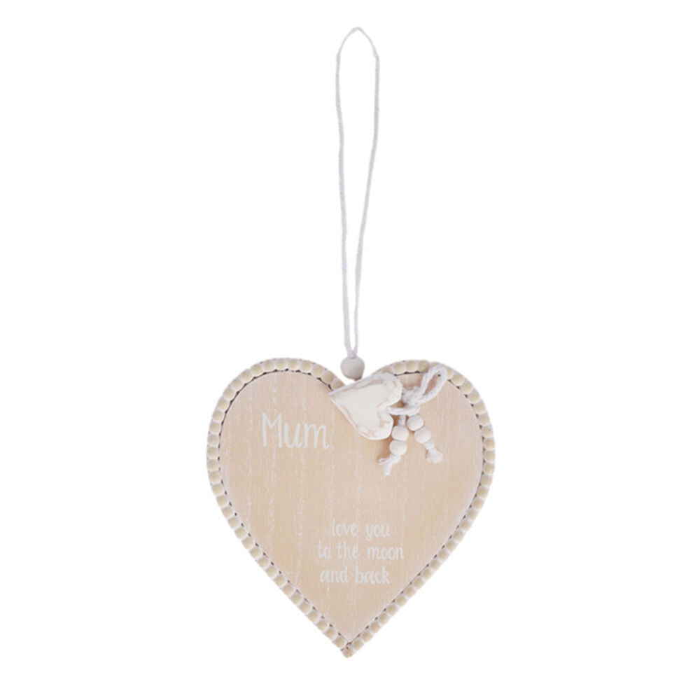 2PK Maine And Crawford Heart Shape Mum Themed Hanging Plaque 30x14x2cm