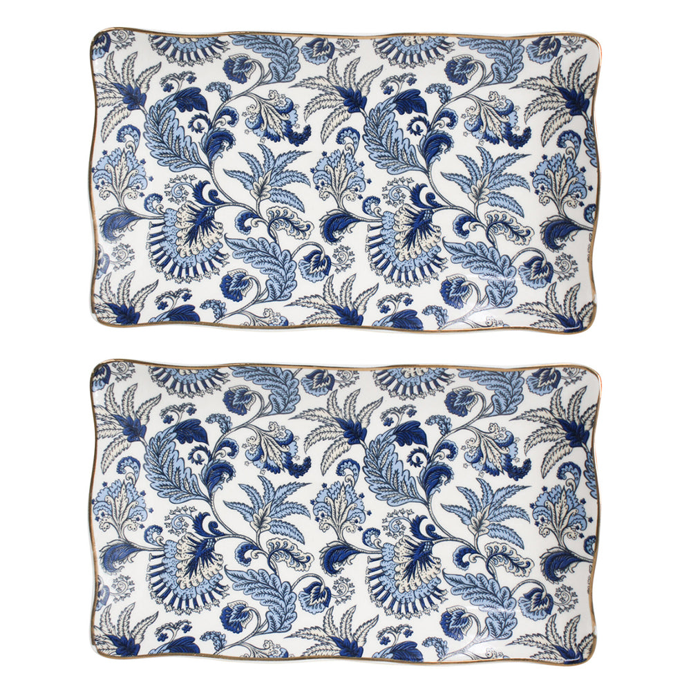2PK LVD Royal Vintage Porcelain 20x12cm Plate Rectangle Tableware