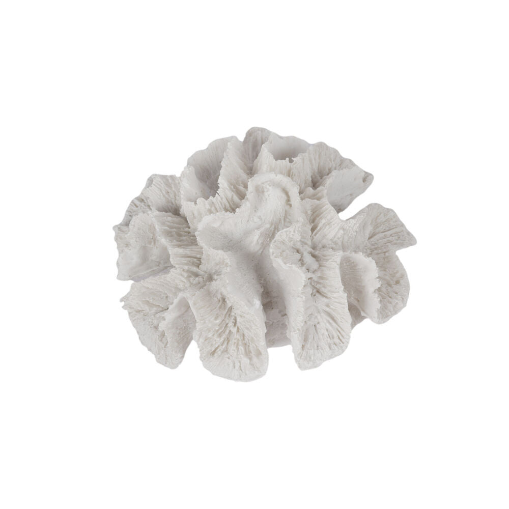 2PK Maine And Crawford Home Decor White Coral Resin Sculpture 15x15x7cm