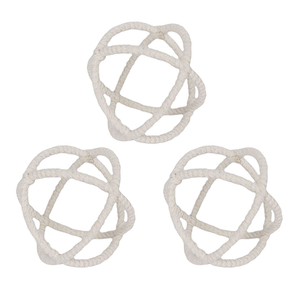 3PK Maine And Crawford Home Decor White Decorative Sphere 16x16x16cm
