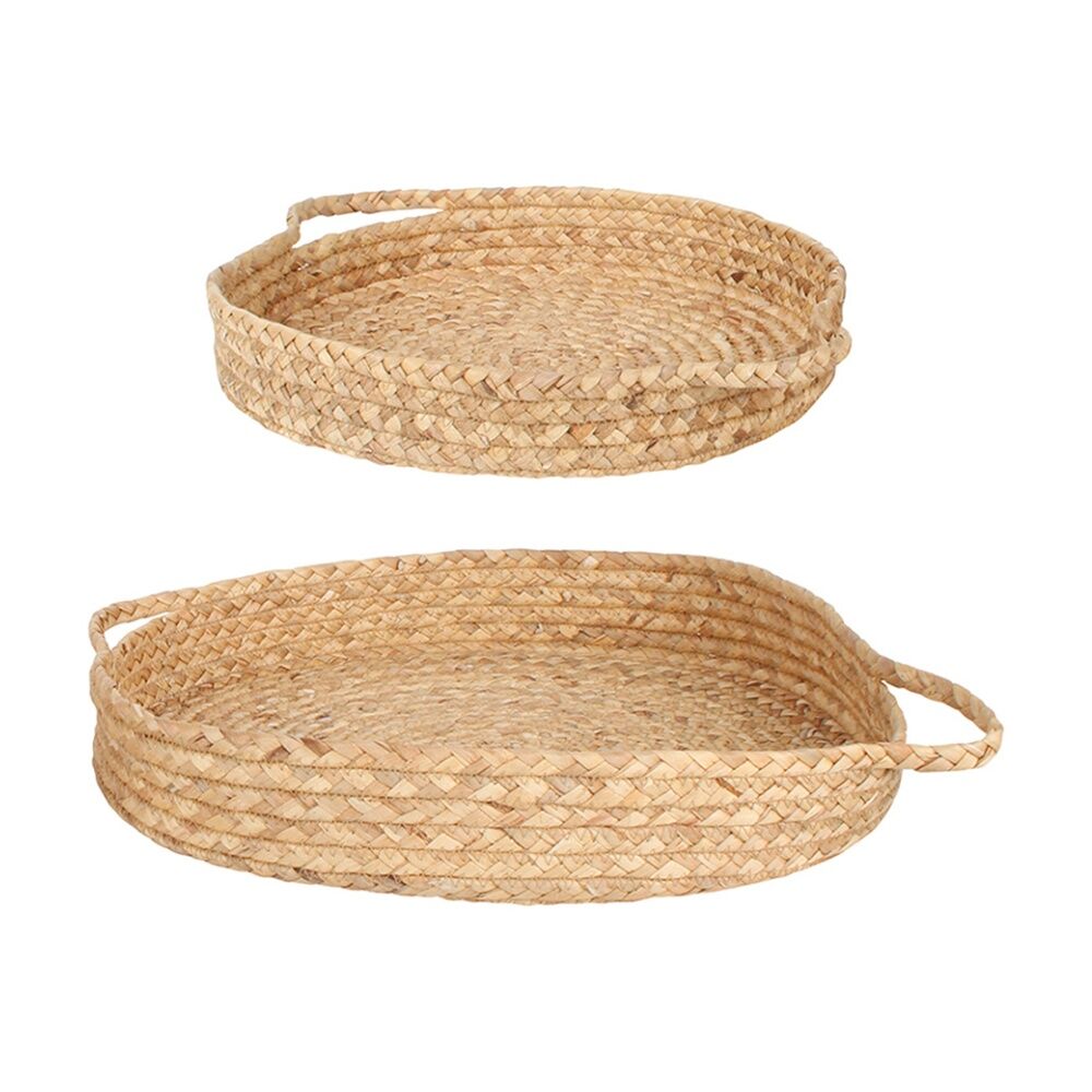 2pc Maine & Crawford Ali 40cm Seagrass Display Tray w/ Handle - Large