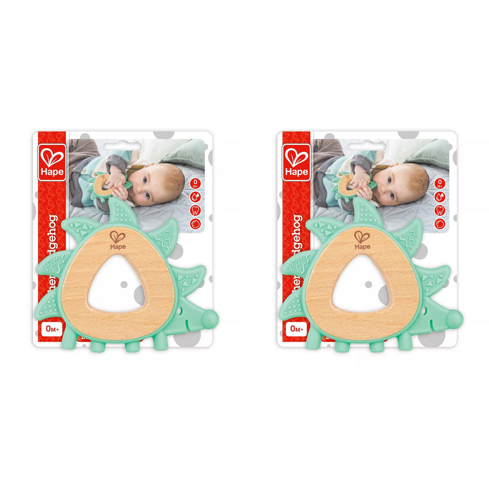 2PK Hape Teether Hedgehog Baby Soothing Teether Toy for Infants 0M+