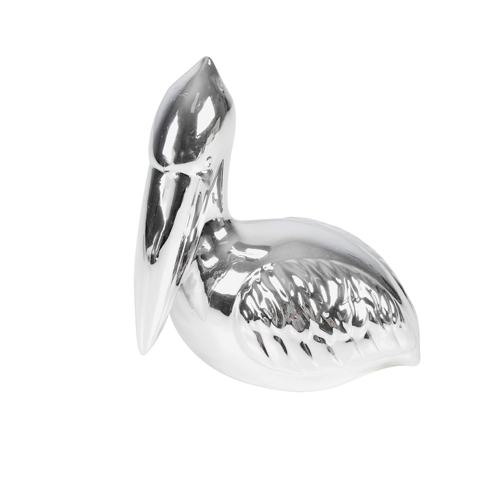 Maine & Crawford 12cm North Medium Porcelain Pelican Ornament - Silver