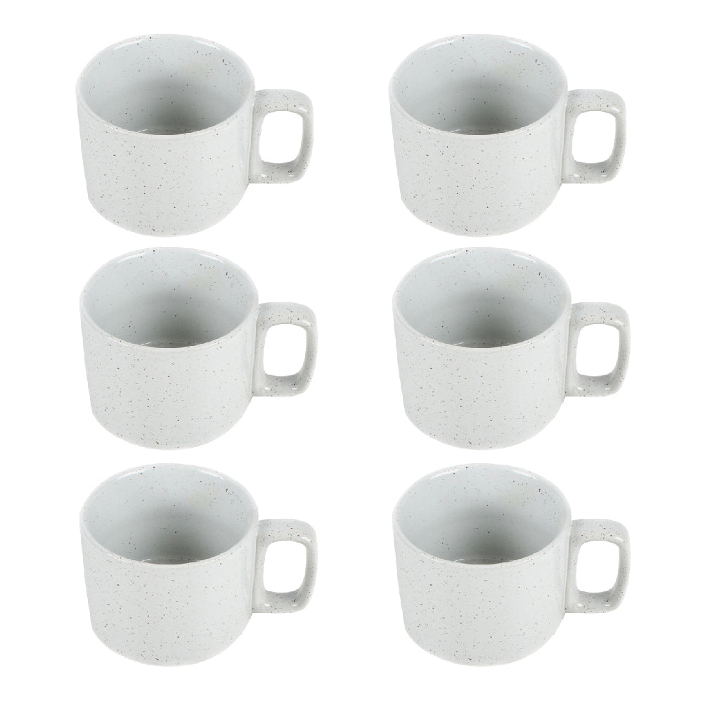 6PK Maine & Crawford Theo 13cm Porcelain Mug w/ Handle - White