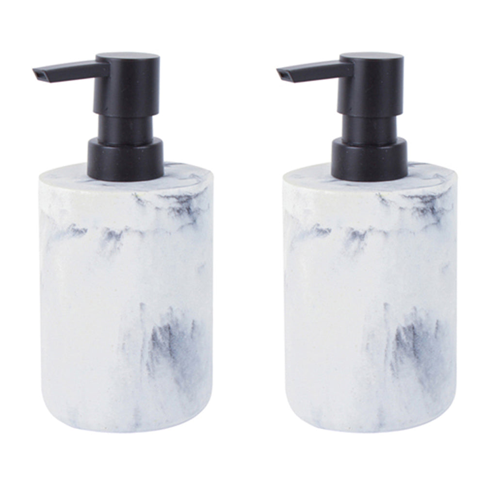 2PK Home Expression 16x7cm Polyresin Soap Dispenser - Marble