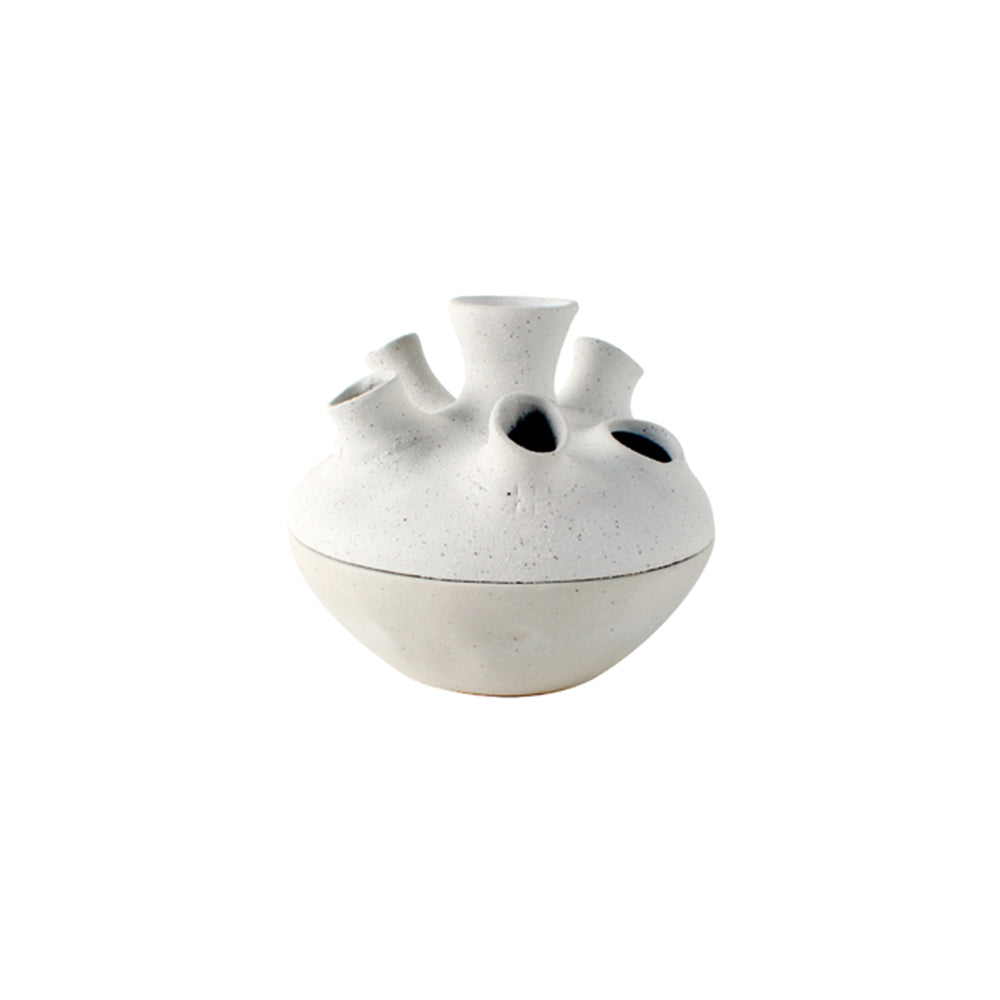 Maine & Crawford Adonia 6-Stem Ceramic 18.5x6cm Flower Vase - White