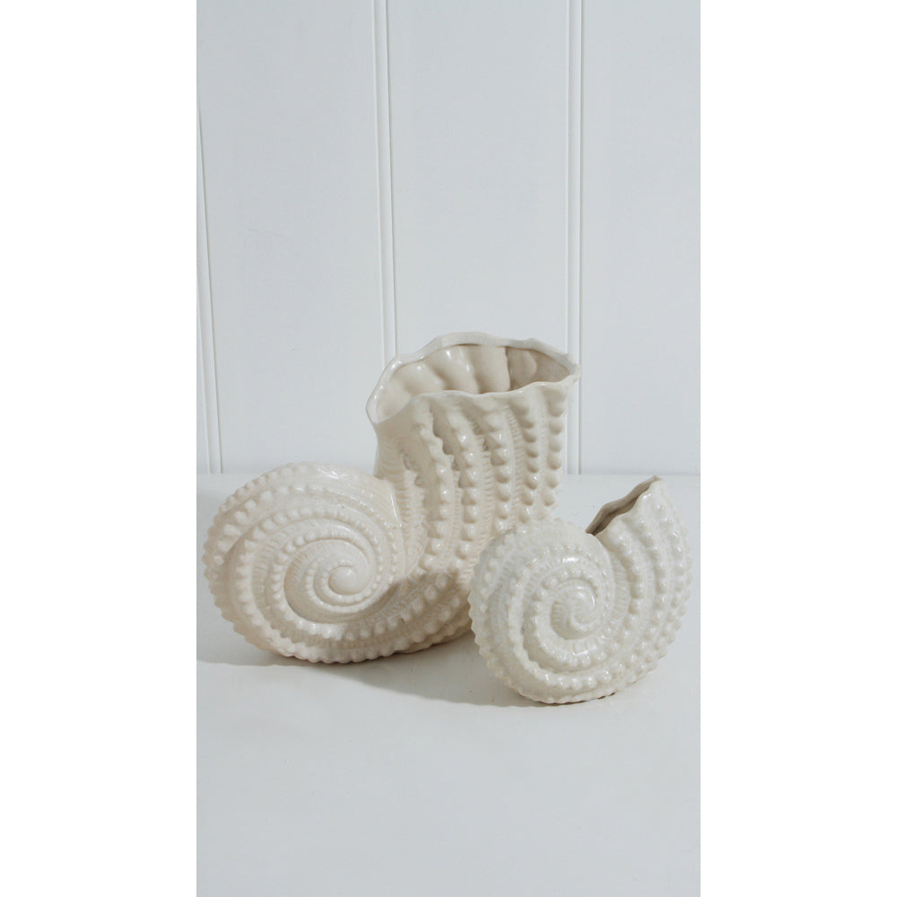 Maine & Crawford Danea 15x12.5cm Ceramic Shell Decor Planter - White