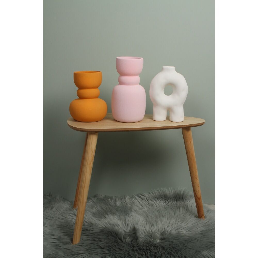 Maine & Crawford Bear 25x14cm Dolomite Mallet Vase - Pink