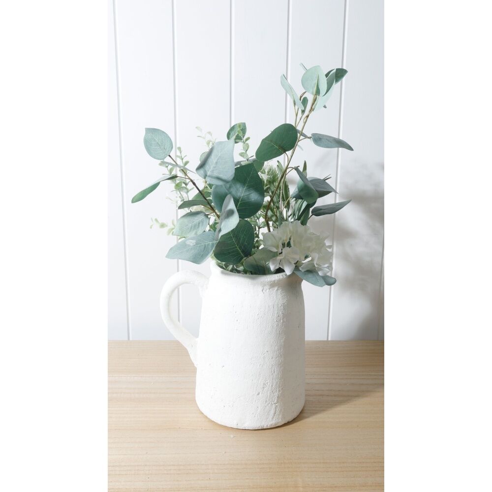 Maine & Crawford Ofelia 24cm Textured Terracotta Vase - Matte White