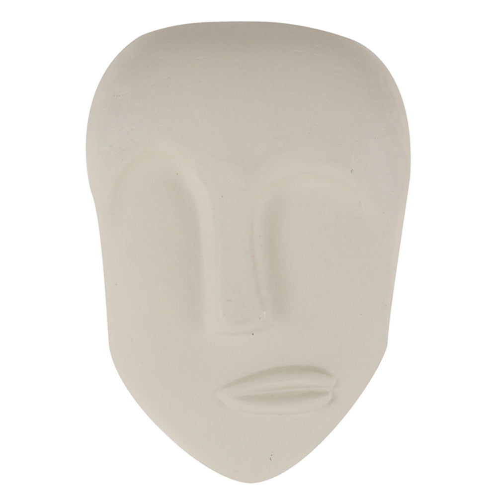 Maine & Crawford Troy Papier Mache 24cm Mask Wall Sculpture - Cream
