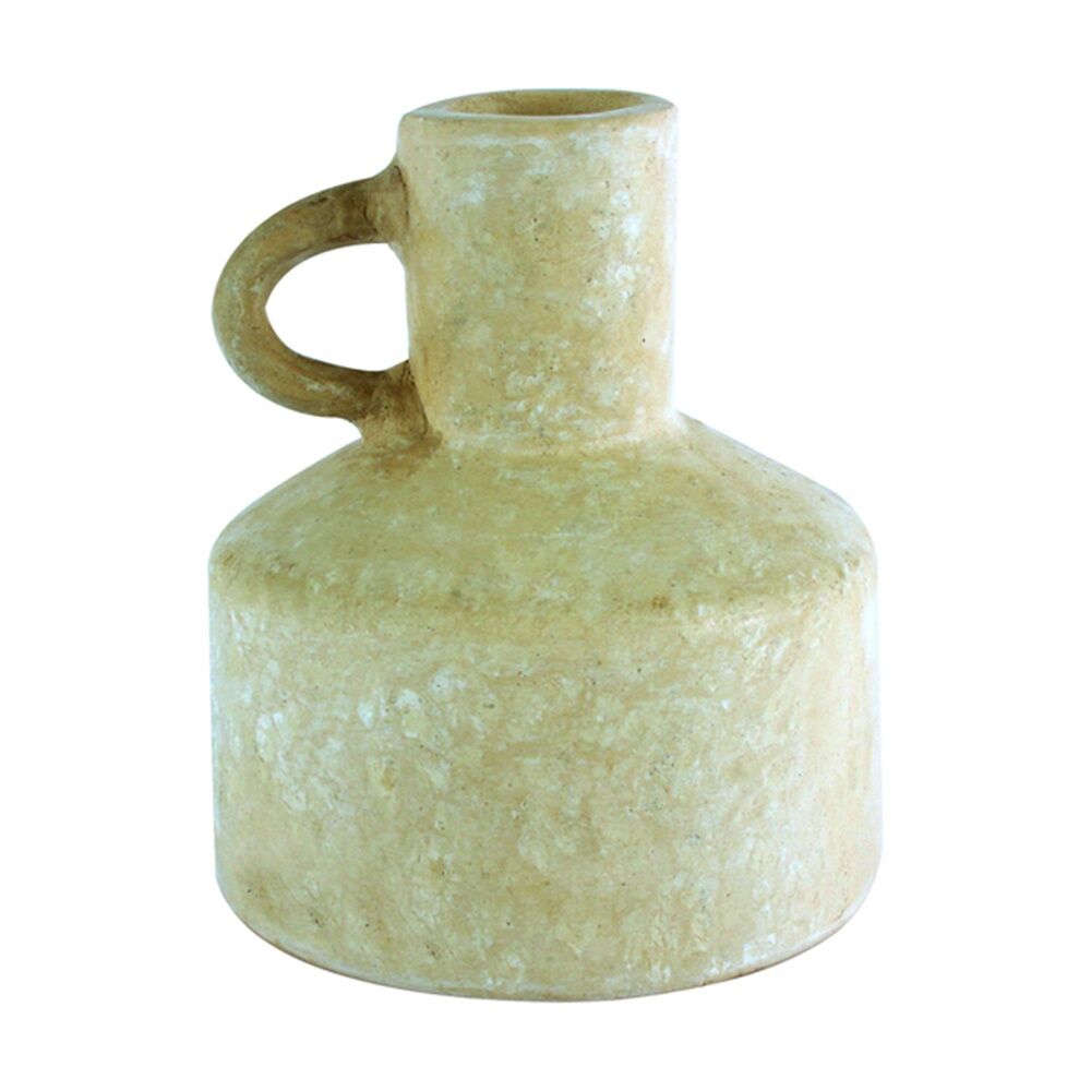 Maine & Crawford Troy 15x13cm Papier Mache Vase Decor - Cream