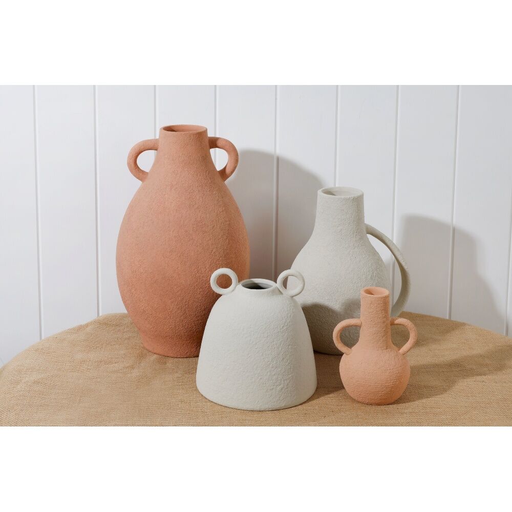 Maine & Crawford Paola 17.5cm Ceramic Textured Vase - Grey White