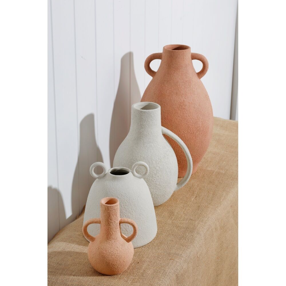 Maine & Crawford Paola 34.5cm Ceramic Textured Vase - Beige