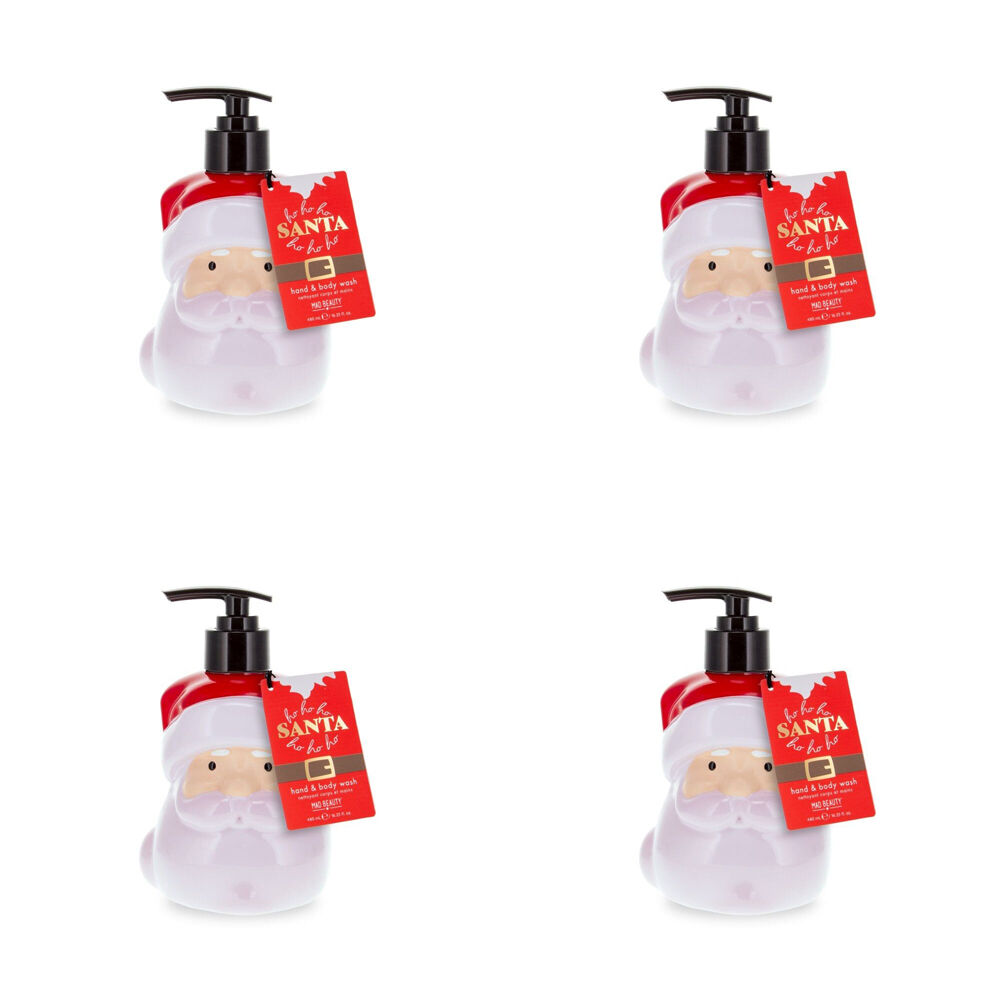 4PK Mad Beauty HoHo Holiday Scented Hand & Body Wash 480ml Winter Berry