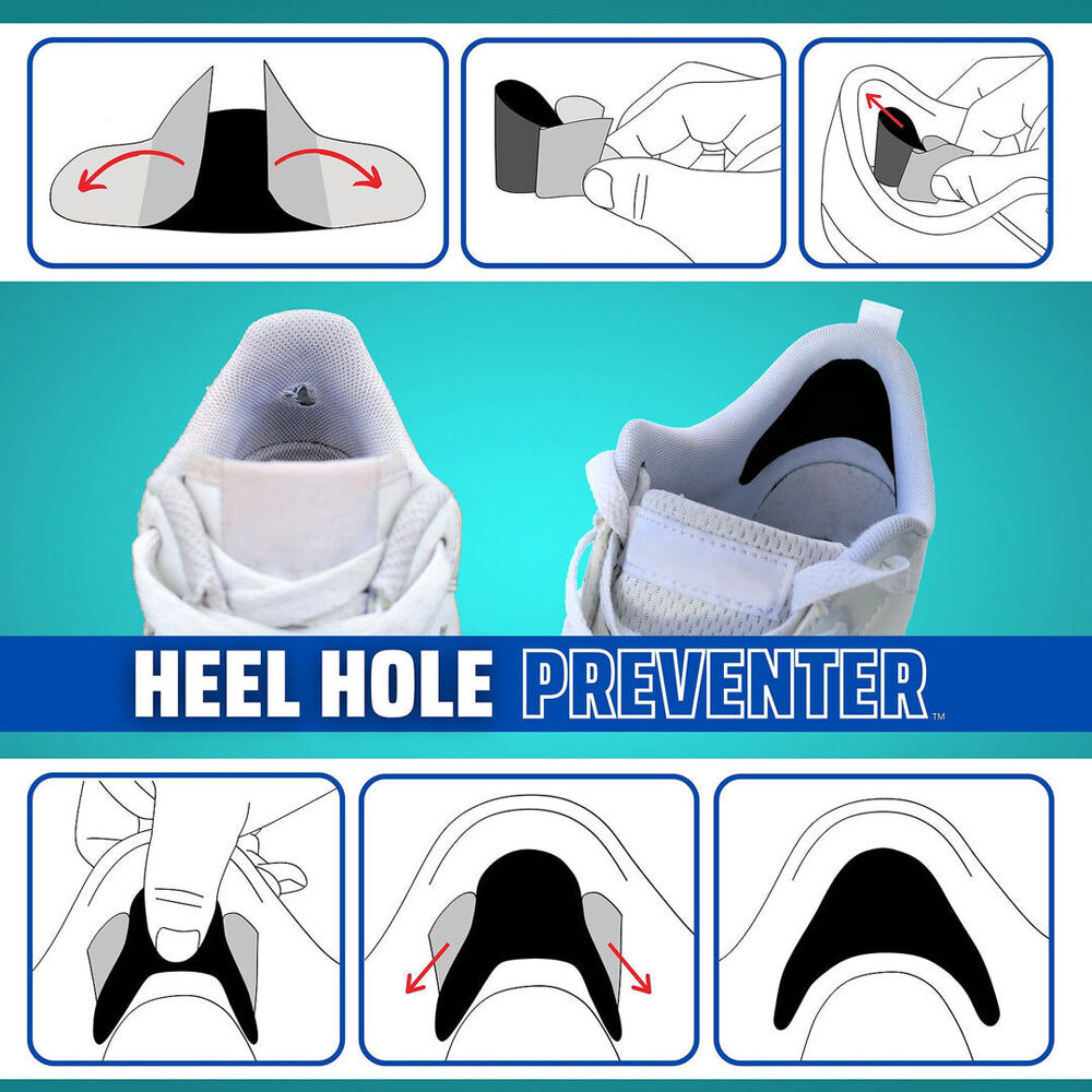 2pc Trainer Armour Heel Hole Preventer Feet Support Black