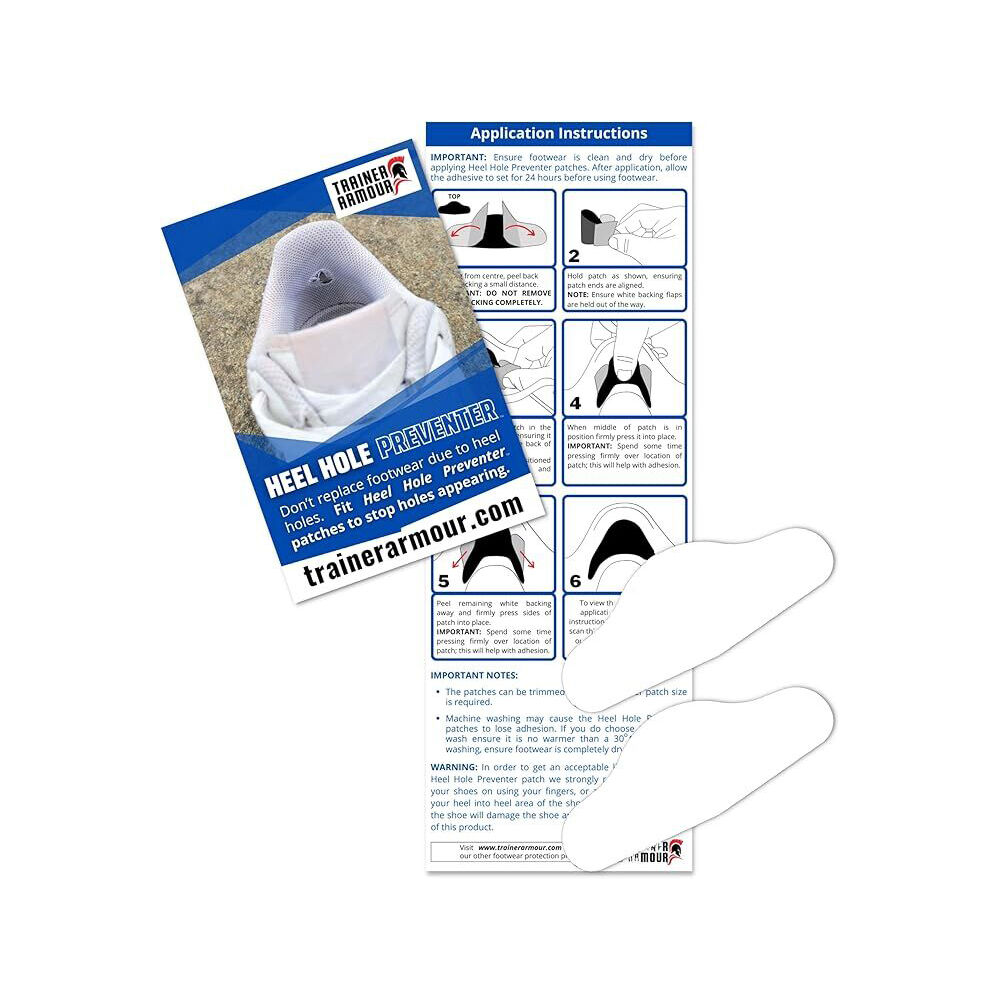 2pc Trainer Armour Heel Hole Preventer Feet Support White