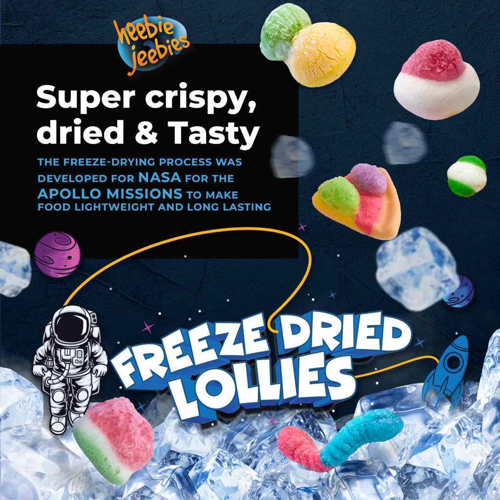 2PK Heebie Jeebies 30g Freeze Dried Lollies Gummy Pizza