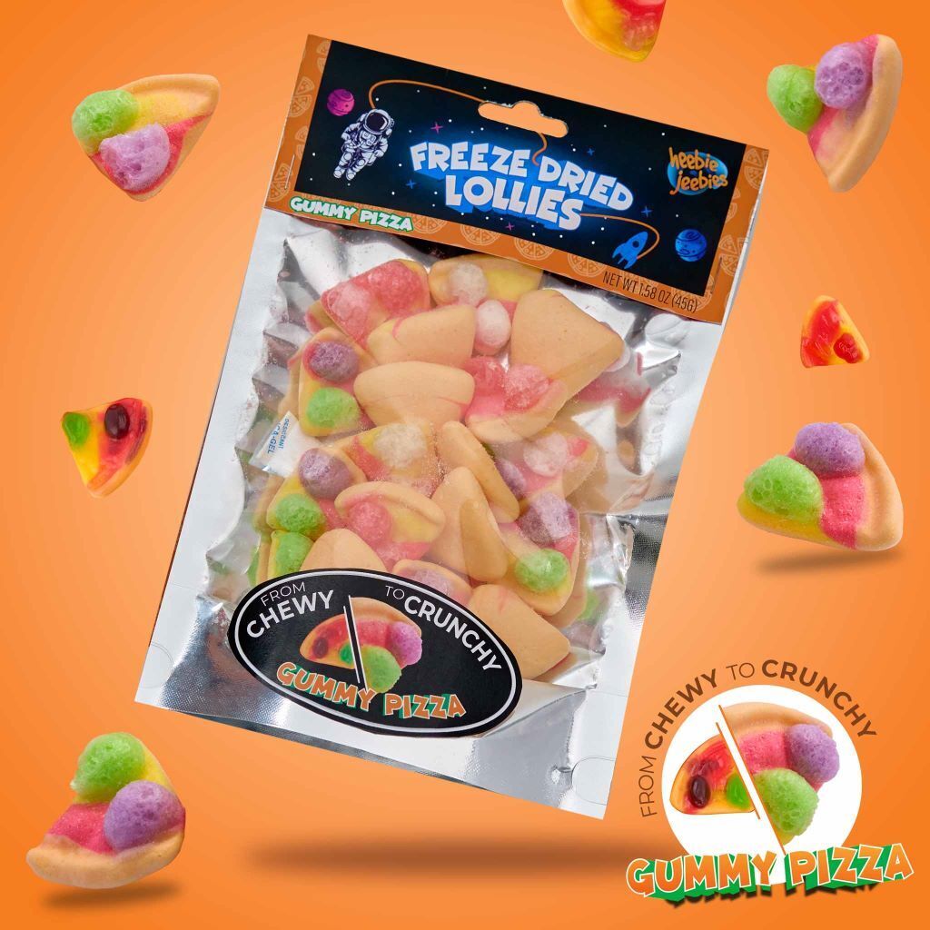 2PK Heebie Jeebies 30g Freeze Dried Lollies Gummy Pizza