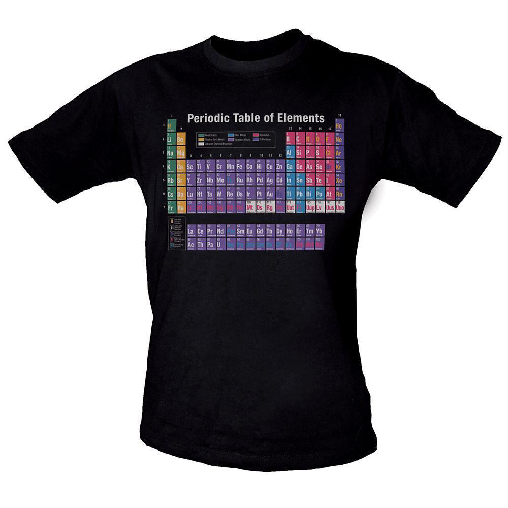 Geek Culture Men/Women Periodic Table Of Elements T-Shirt Black