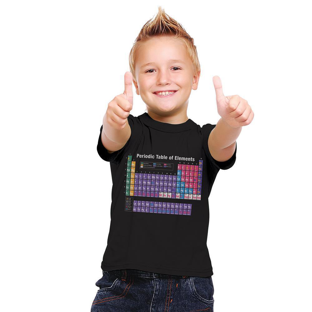 Geek Culture Kids Periodic Table Of Elements T-Shirt Size 4 Black