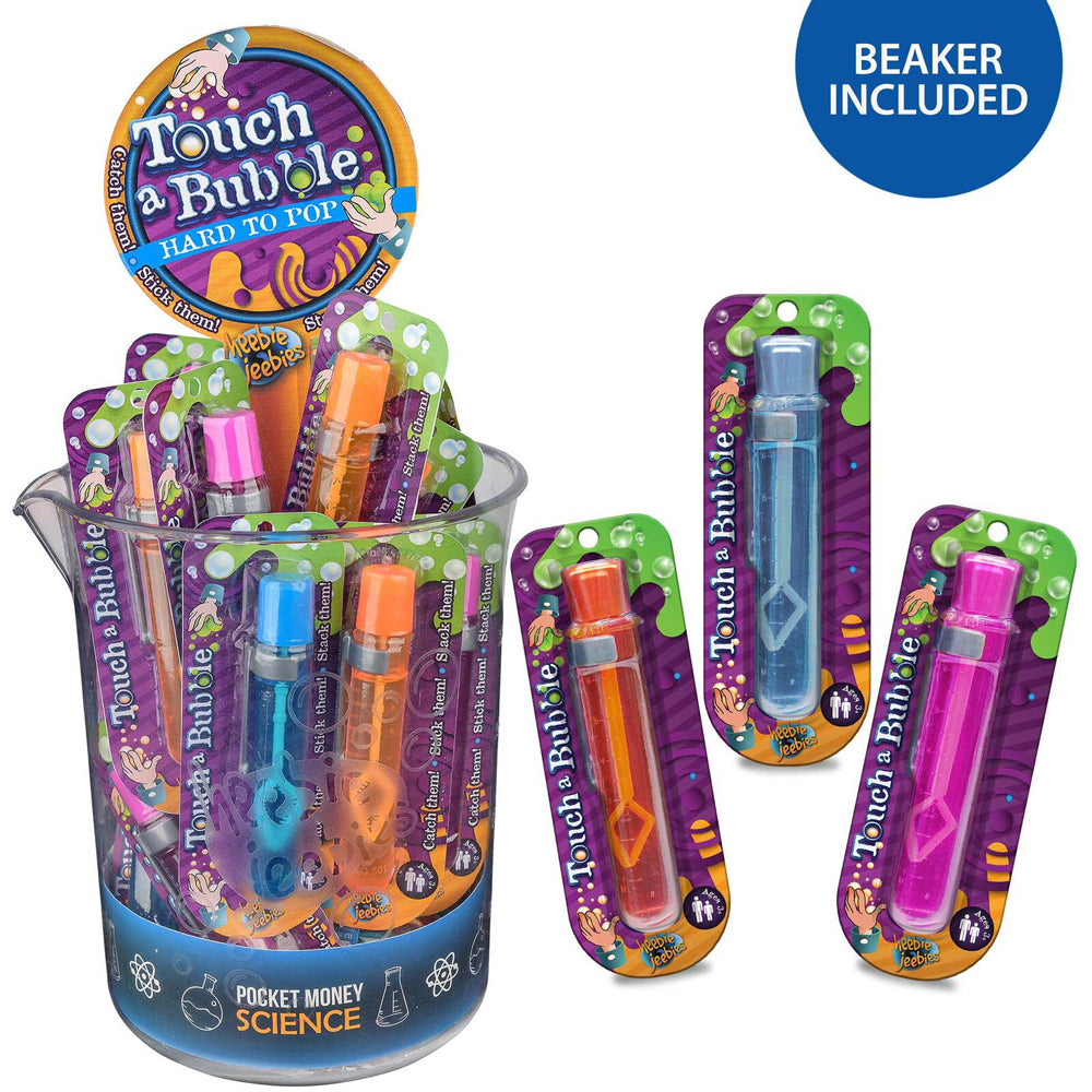 6PK Heebie Jeebies Pocket Money Science Touch Bubbles Toy Assorted 3+