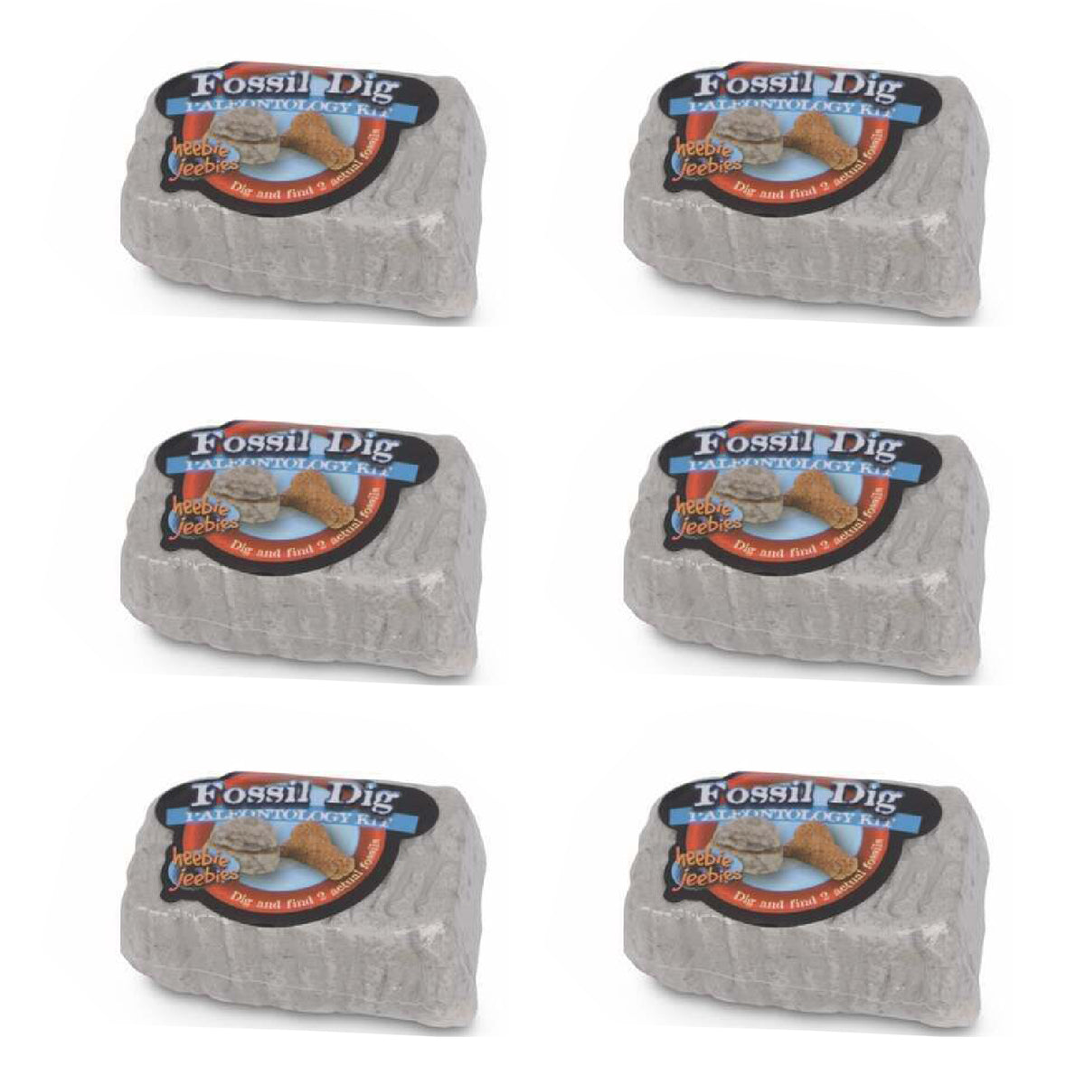6PK Heebie Jeebies Pocket Money Science Fossil Dig Mini Paleo Kit Kids Toy Asst