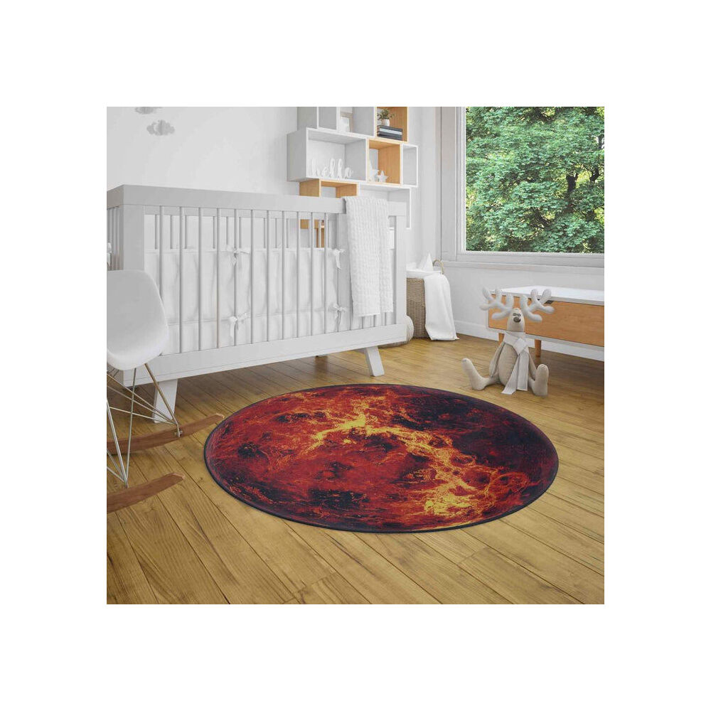 Heebie Jeebies Sun Infinity Rug Kids Room Soft Carpet Non-Slip Round 100cm