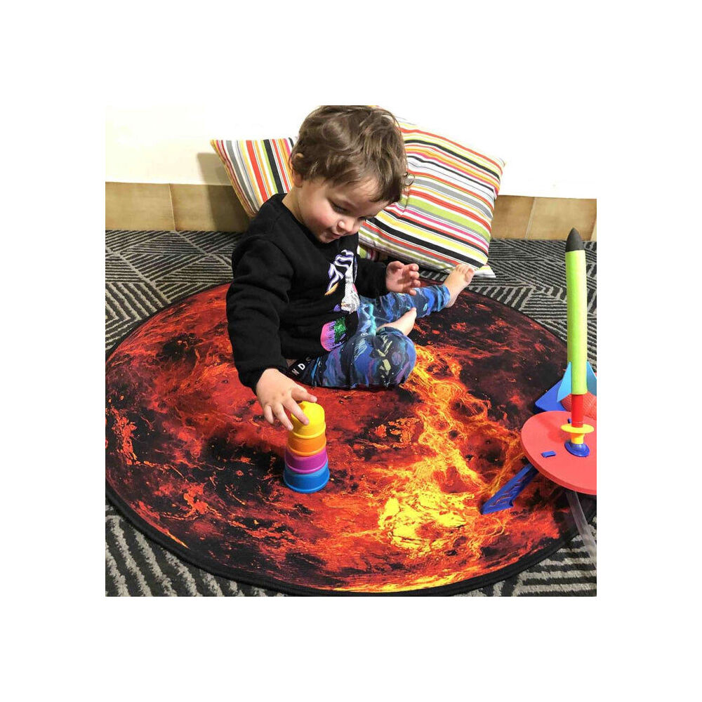 Heebie Jeebies Sun Infinity Rug Kids Room Soft Carpet Non-Slip Round 100cm