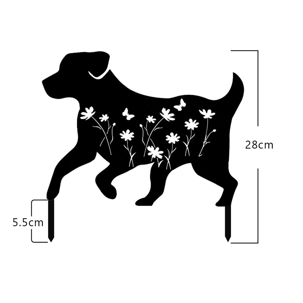 Garden Dog Stake Home/Yard Outdoor Ornament 28x30cm Black Iron