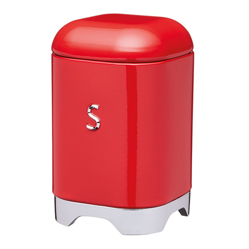 2PK KitchenCraft Lovello 18cm Sugar Canister Tin - Red