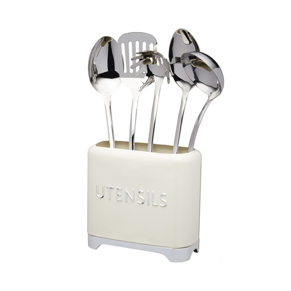 2PK KitchenCraft Lovello 20cm Utensil Storage - Cream
