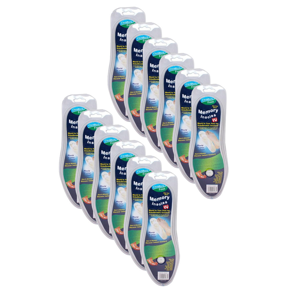 12x 2pc Comfort Pedic Memory Foam Orthotic Foot Insoles Shoe Insert