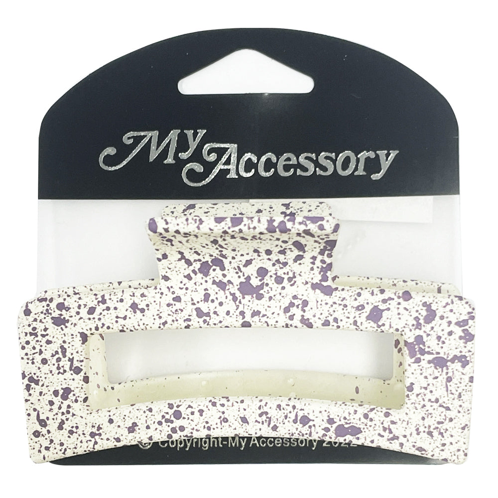 12PK My Accessory 8.5cm Melrose Hair Clip Rectangle Spot Paint Assorted
