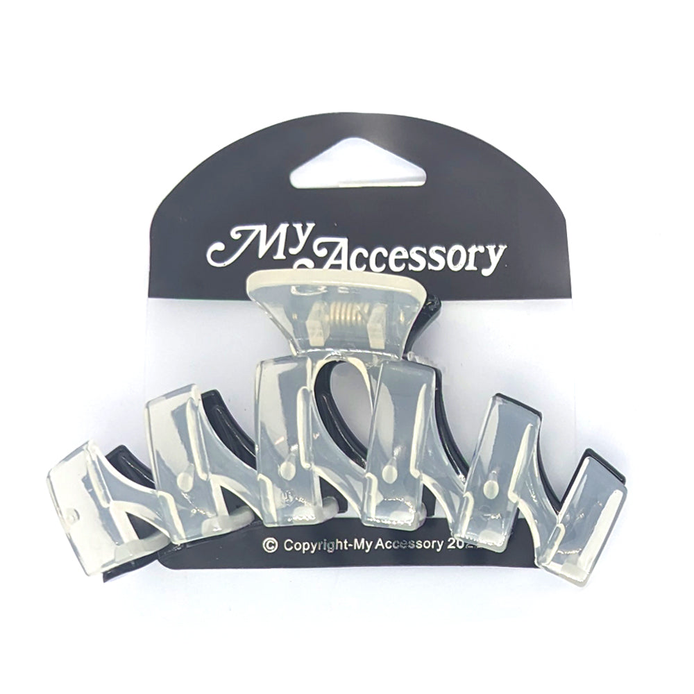 6PK My Accessory 11cm Hair Styling Clip 2-Toned Zig Zag Assorted