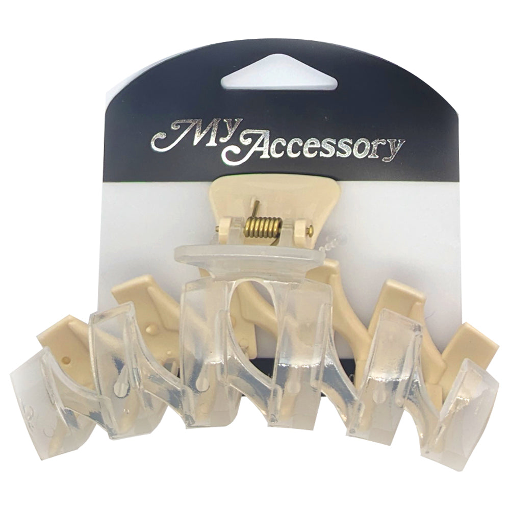 6PK My Accessory 11cm Hair Styling Clip 2-Toned Zig Zag Assorted
