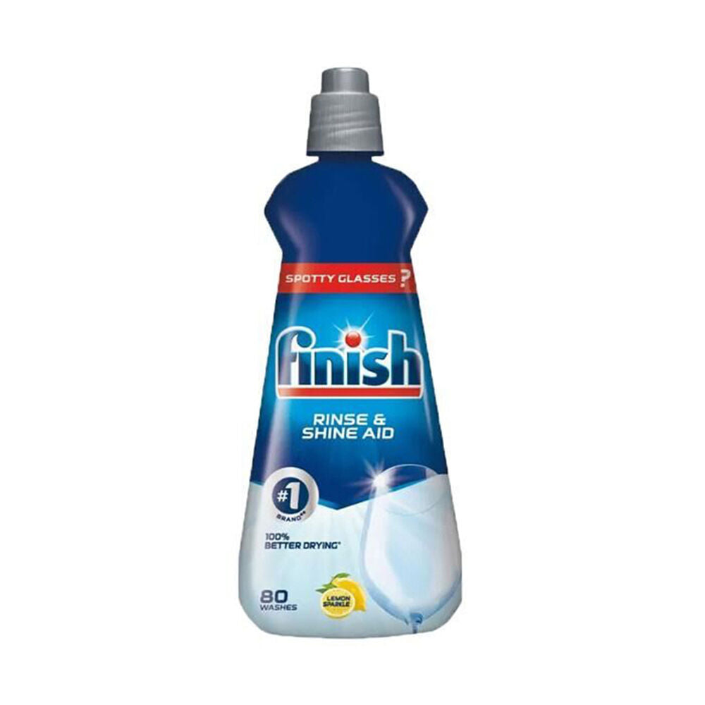 6PK Finish Rinse & Shine Aid Dishwasher Drying Aid 400ml - Lemon Sparkle
