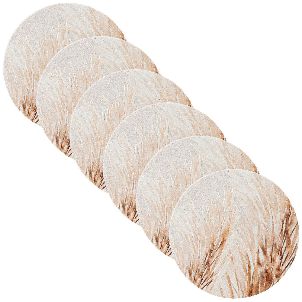 6PK Splosh Home Sweet Home Wheatgrass Ceramic Coaster 11cm