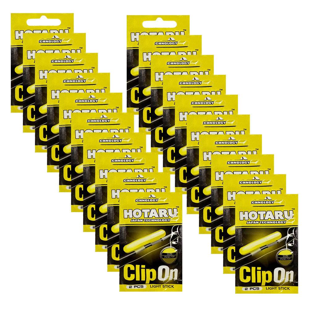 20PK Hotaru Clip-On Fishing Rod Tip Light Stick/Luminous Night Glow