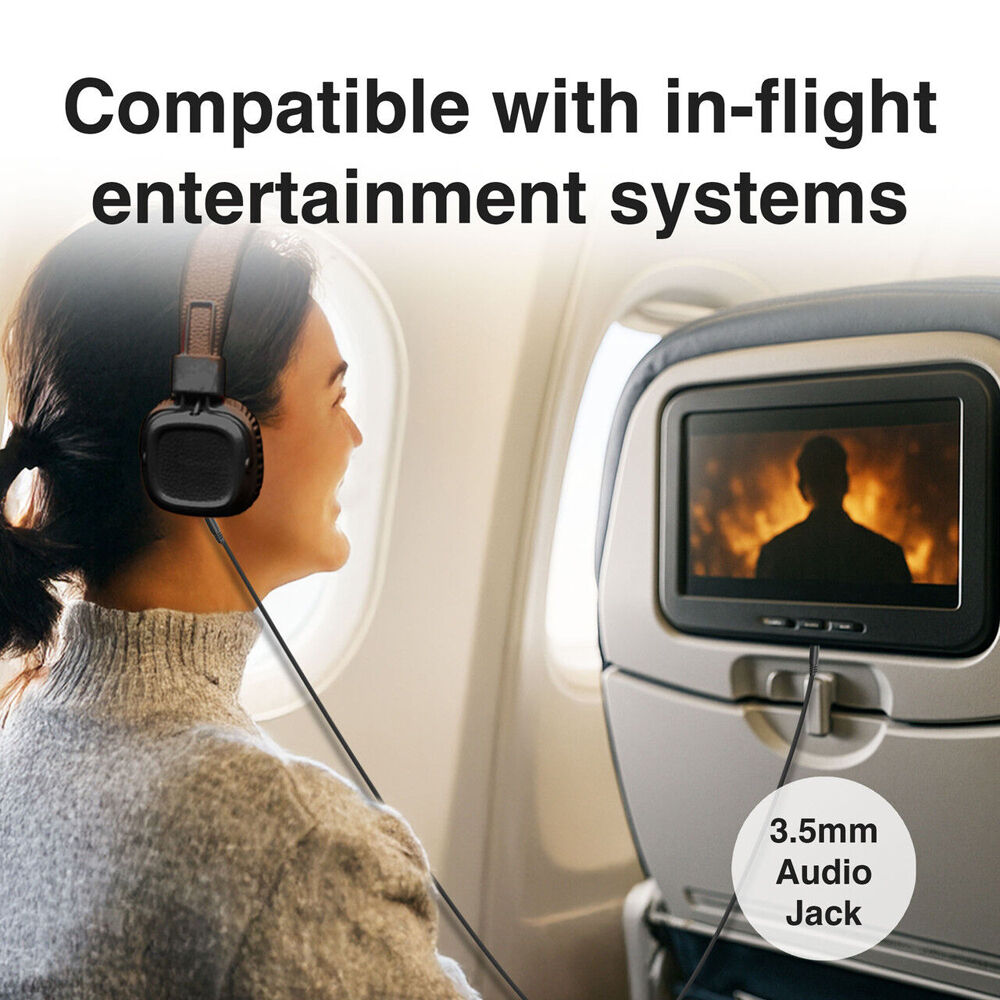Soundtec Wireless On-Ear Bluetooth Headphones Foldable Multi-Input Support Brown