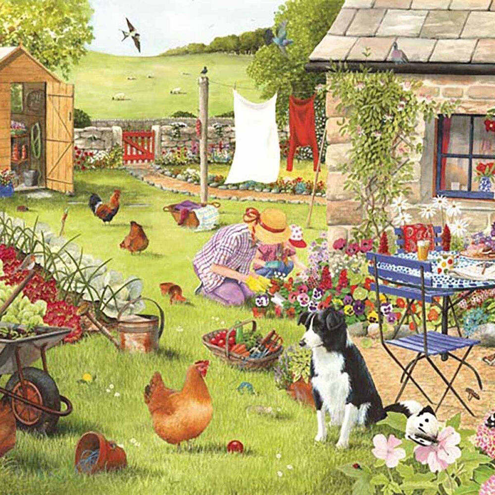 500pc House of Puzzles Board Grandmas Garden Jigsaw Puzzles Toys 69x48cm 3y+