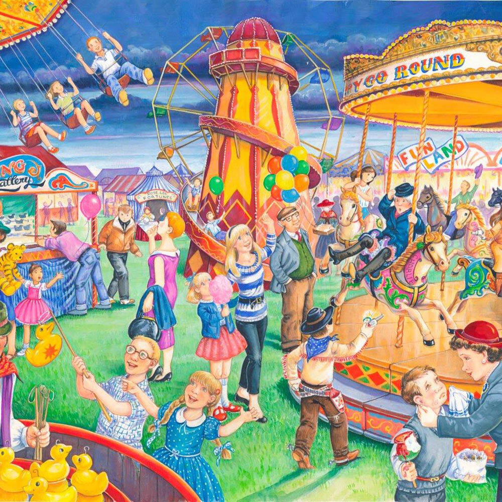 250pc House of Puzzles Board Fairground Rides Jigsaw Puzzles Toys 48x34cm 3y+