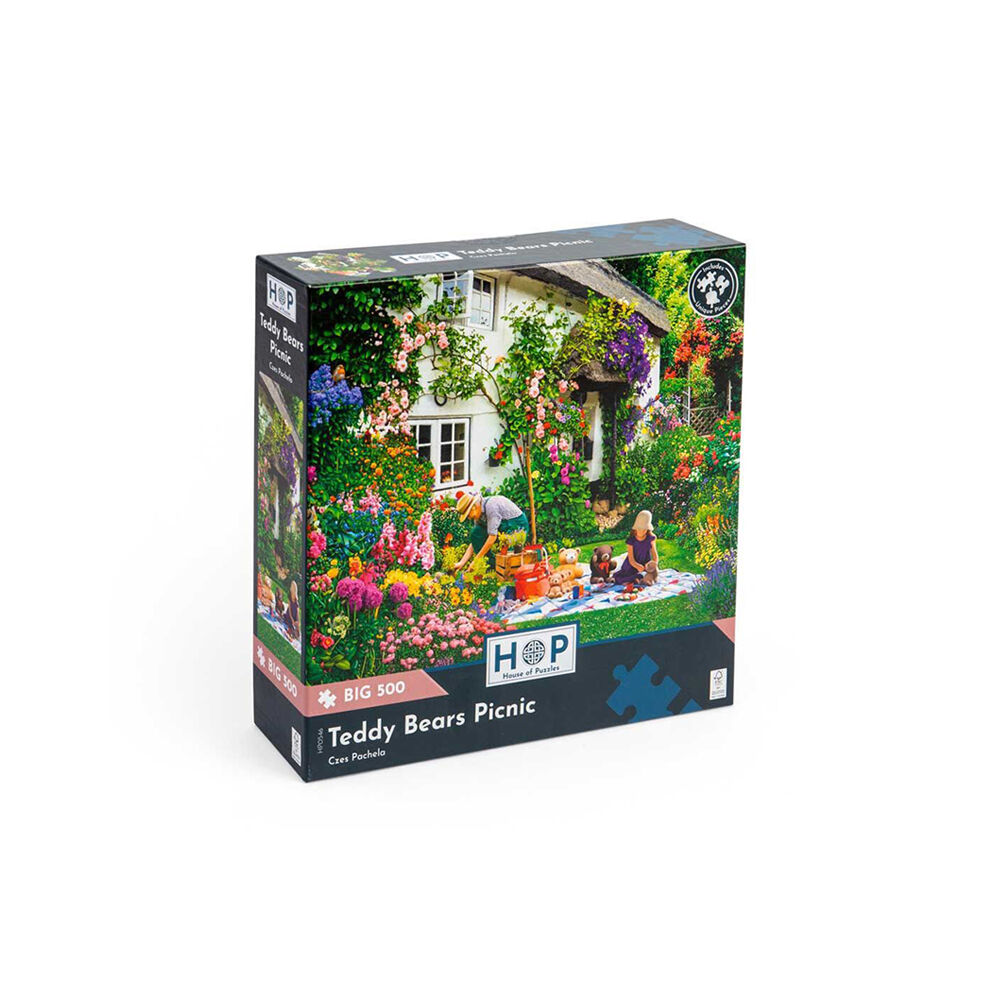 500pc House of Puzzles Board Teddy Bears Picnic Jigsaw Puzzles Toys 69x48cm 3y+