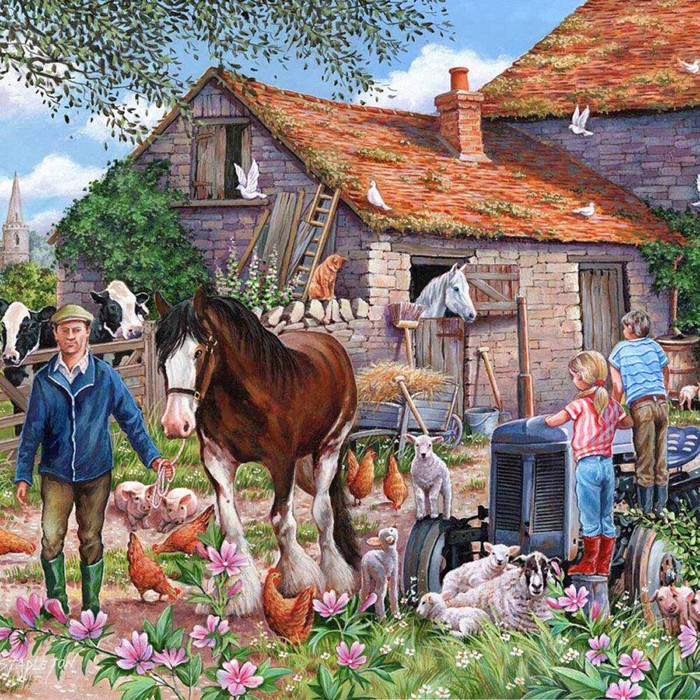 500pc House of Puzzles Board Macdonalds Farm Jigsaw Puzzles Toys 69x48cm 3y+