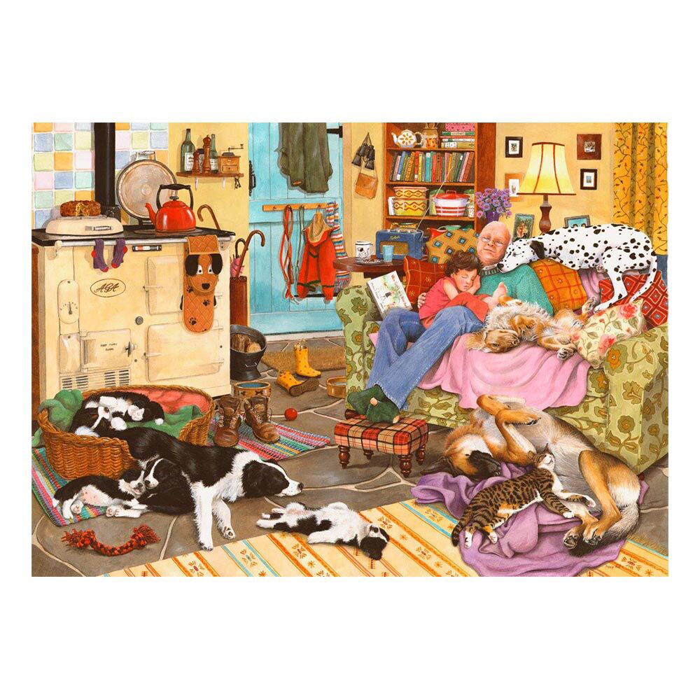 1000pc House Of Puzzles Dog Tired 48x69cm Jigsaw Puzzle 3y+